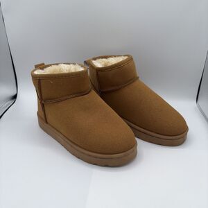 Sport Best Fashion Faux Fur Lined brown WOMEN Ankle Boots SIZE 8.5 (runs small)